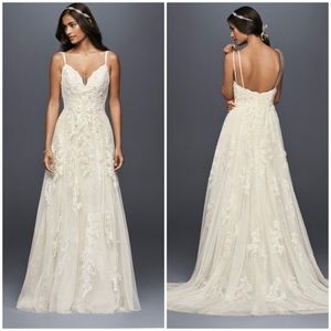 Melissa Sweet | Dresses | 8 Davids Bridal Melissa Sweet Scalloped Aline Wedding  Dress Lace Appliqu | Poshmark